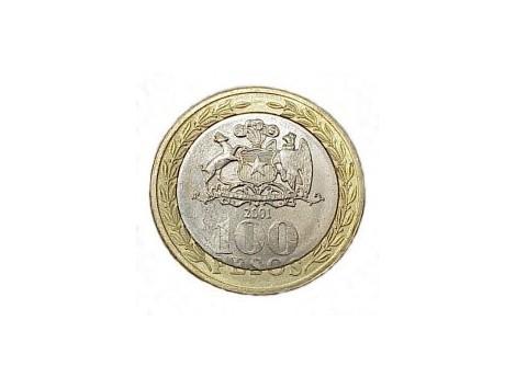 Moneda atravesada 100 pesos chilenos by Tango Magic